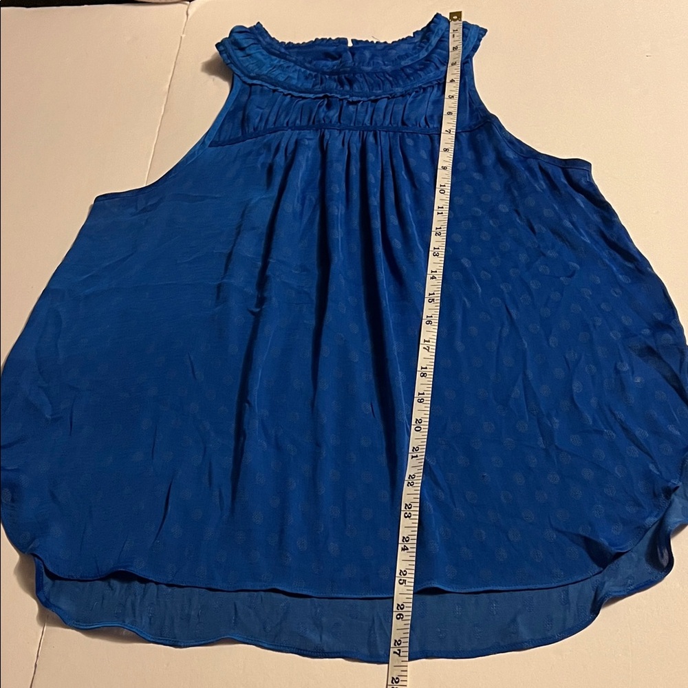 Anthropologie Maeve Royal Blue Clovis Pleated Sleeveless Blouse Top Size 10 EUC - Picture 6 of 11